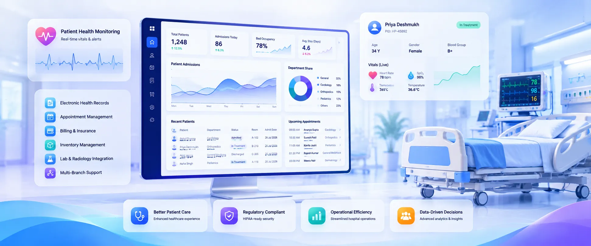 Hospital ERP System interface preview