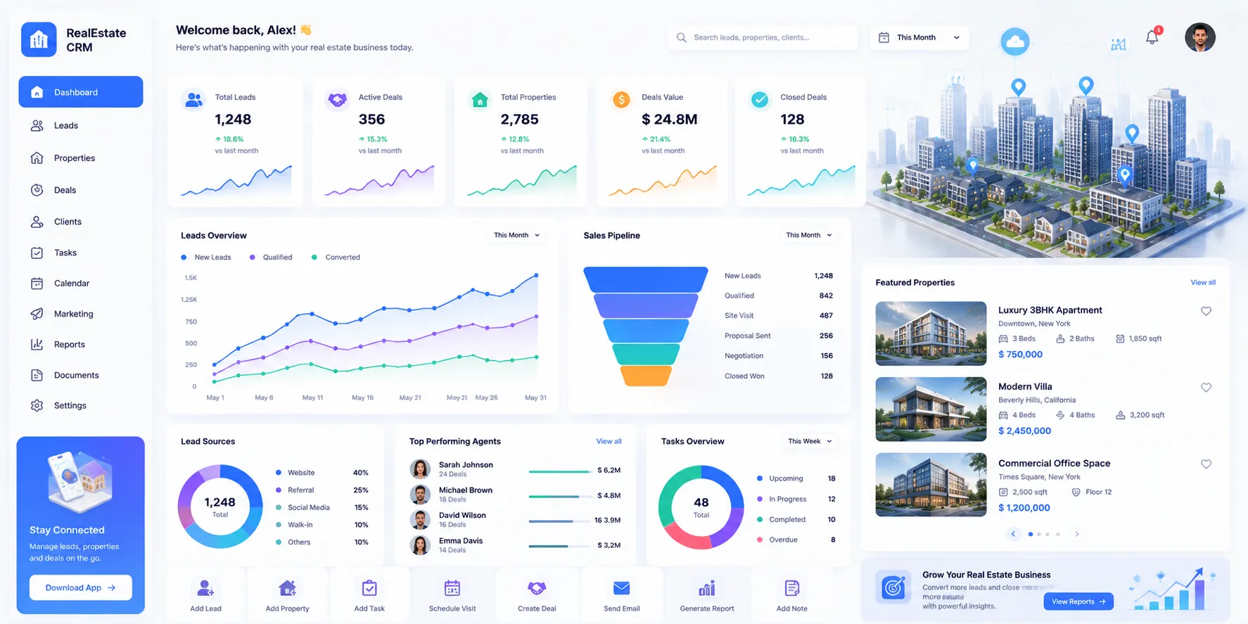 Real Estate CRM interface preview