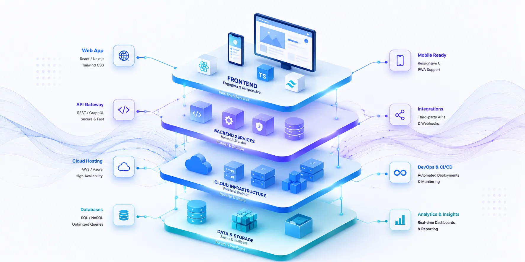 Modern technology stack illustration